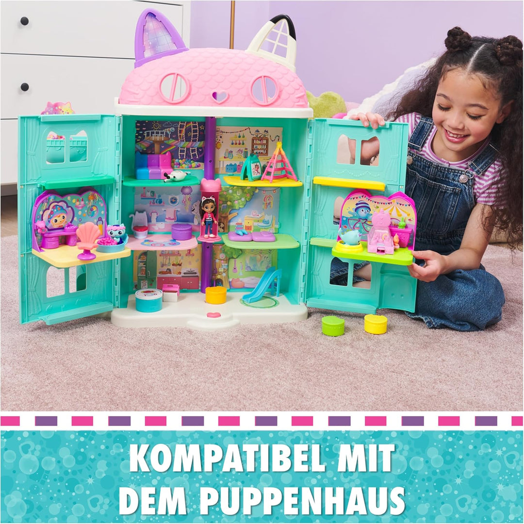DREAMWORKS GABBY'S DOLLHOUSE - Deluxe Room Spielset,Wellness Raum mit Meerkätzchen (engl. MerCat), M
