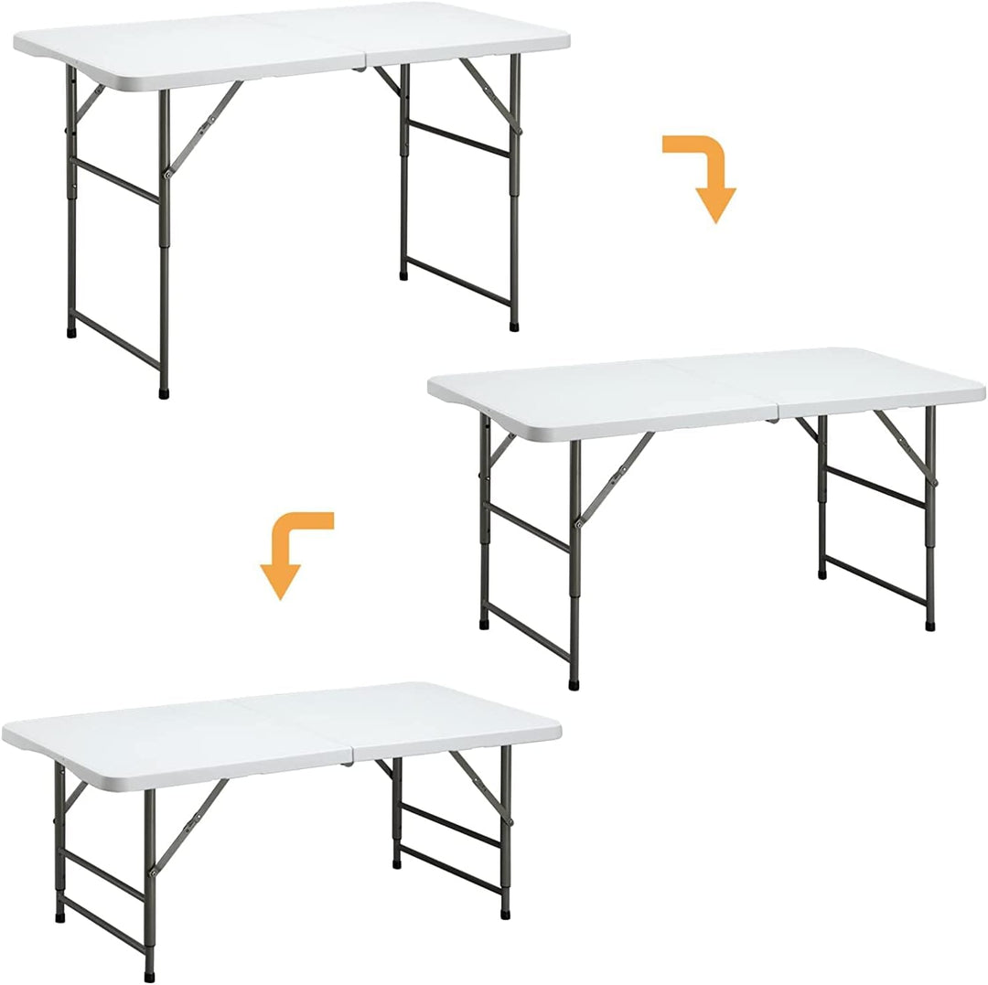 HollyHOME Klapptisch Campingtisch 4FT/122cm, Klapptisch Küche Tisch Klappbar Tragbarer Gartentisch B