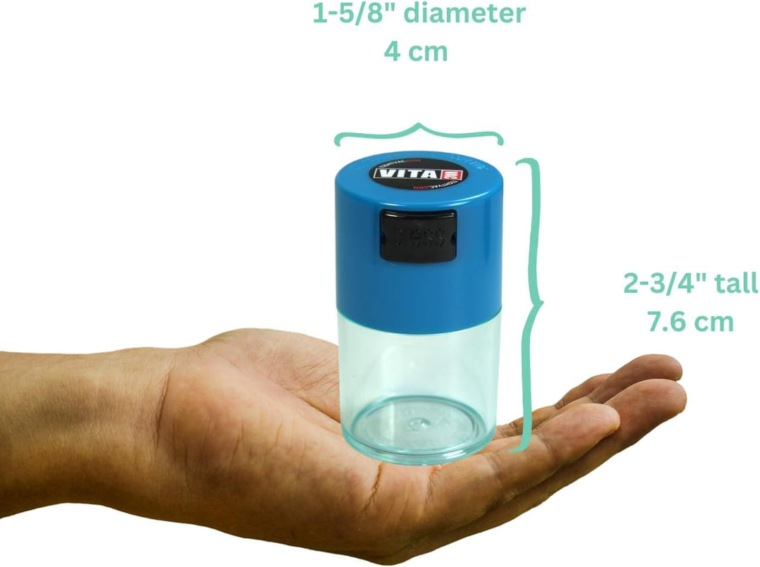 Tightpac America, Inc. Vitavac Luftdichter Behälter, 06 Liter, 2 Flüssigunzen, Blau, Blau
