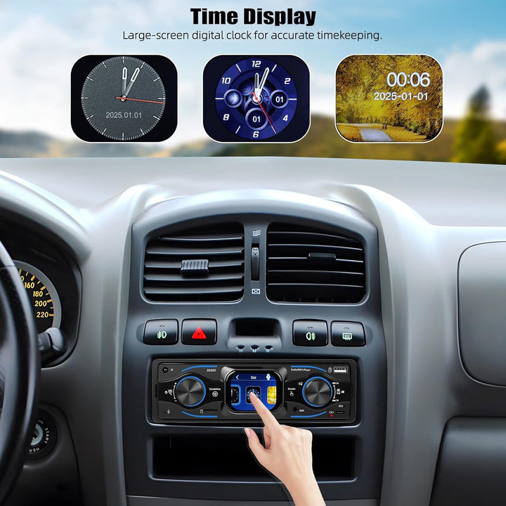CAMECHO 1 Din 2.17 Zoll Smart Touch HD Bildschirm Auto Autoradio Bluetooth Handsfree Digital Media P