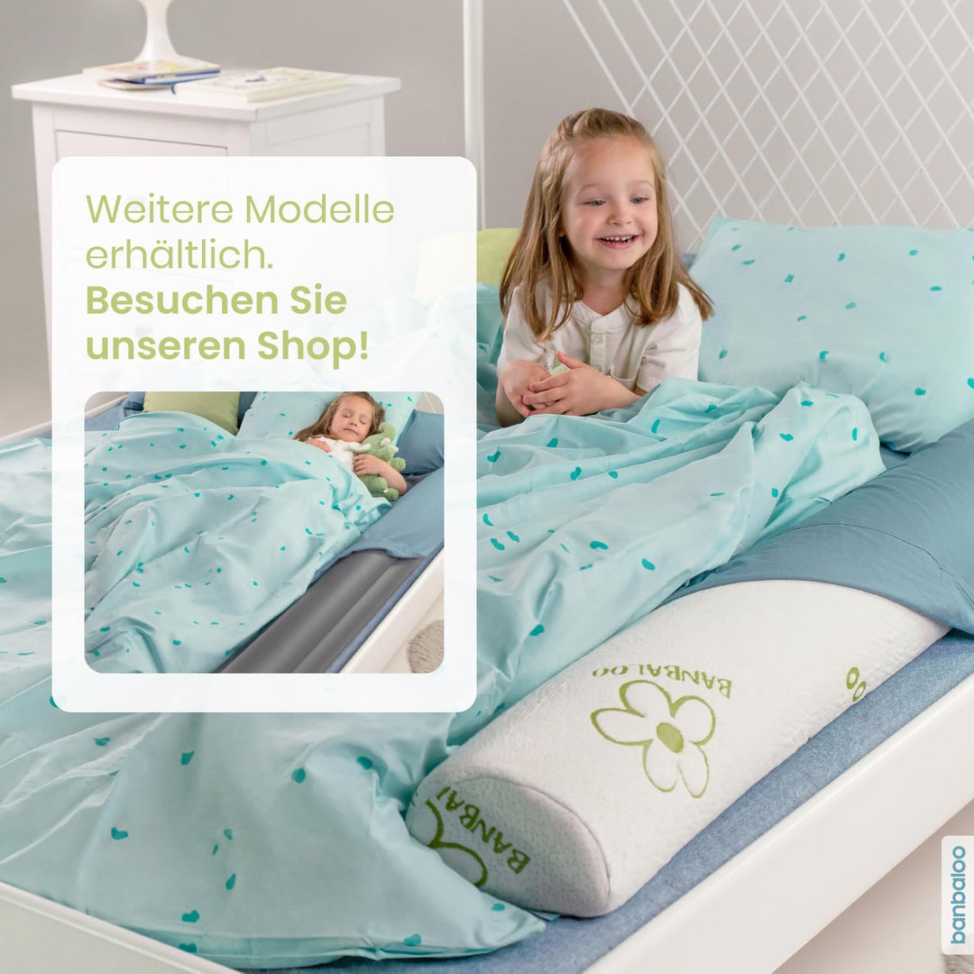 BANBALOO Bamboo- Sicherheitsbarriere für Kinderbetten Absturzsicherung für Kinder. Rutschfestes Scha