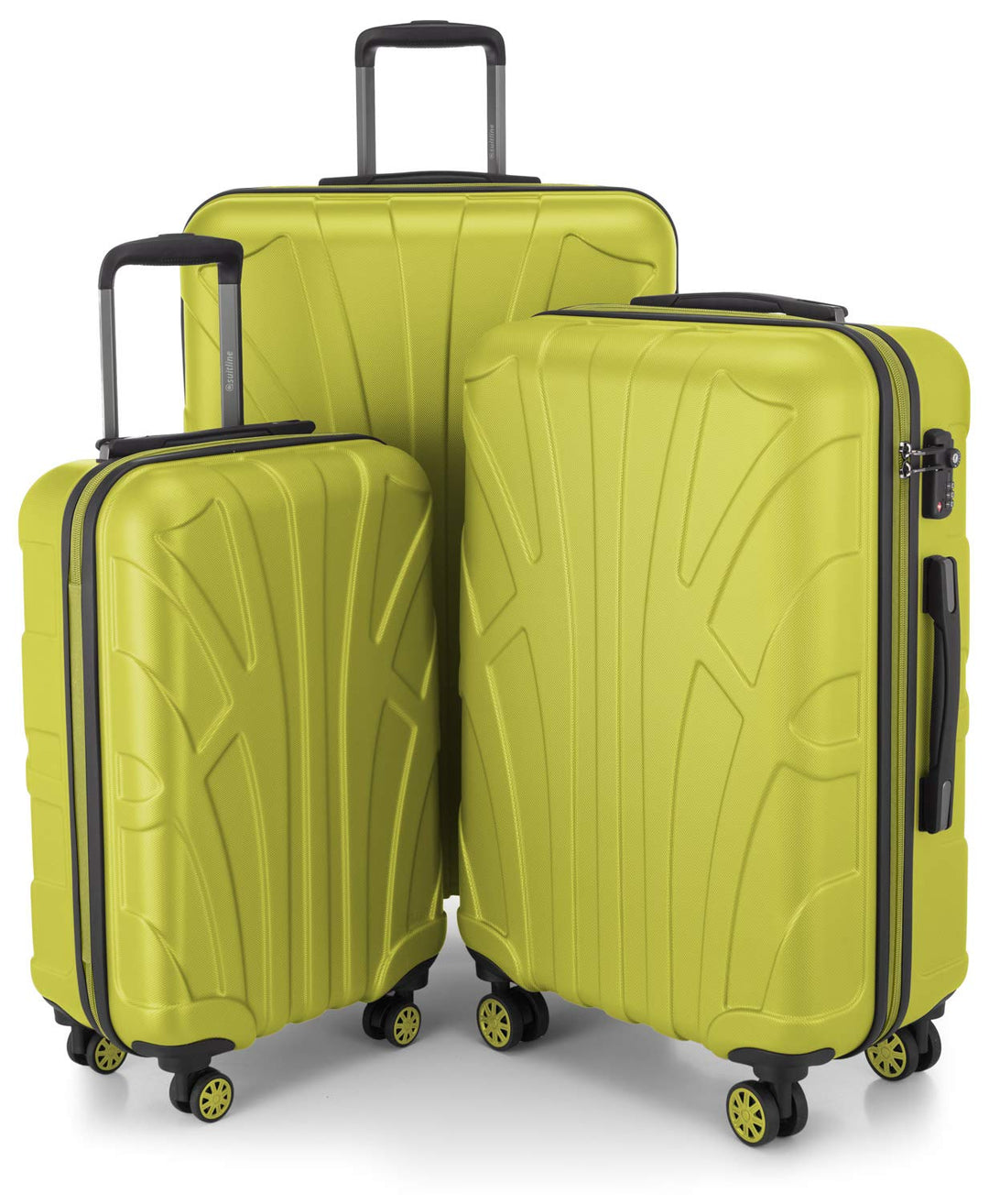 suitline 3er Koffer-Set Trolley-Set Rollkoffer Hartschalen-Koffer Reisekoffer, TSA, (55 cm, 66 cm, 7