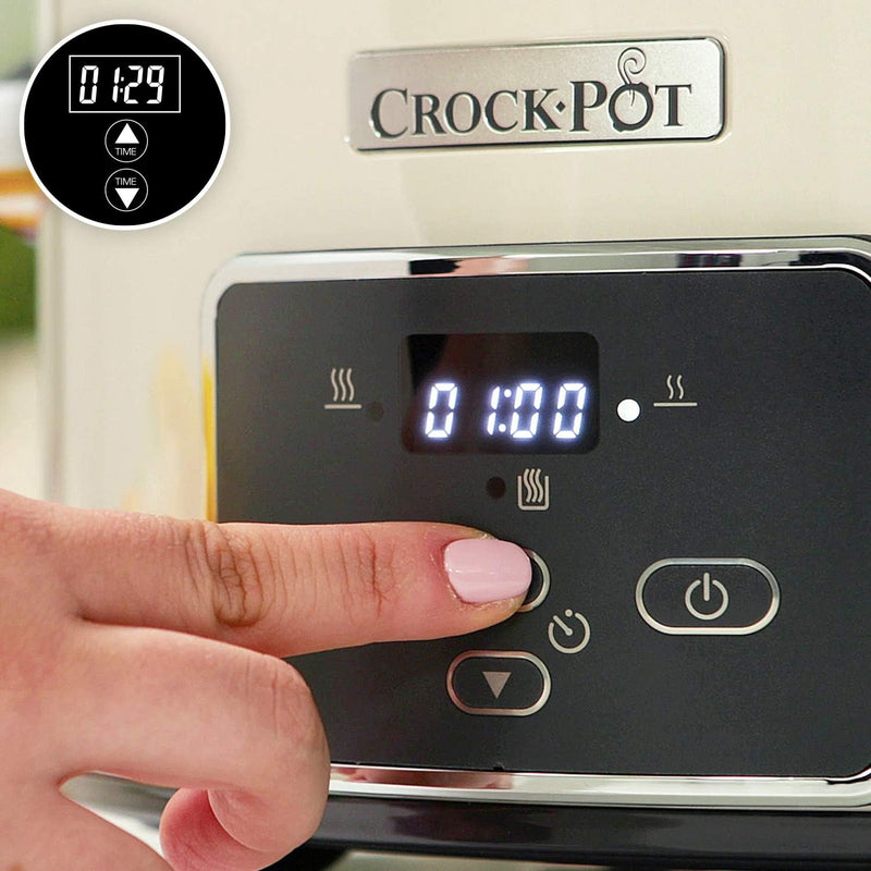 Crock-Pot Digital-Schongarer Slow Cooker mit Scharnierdeckel | einstellbare Garzeit | 3,5 Liter (3-4