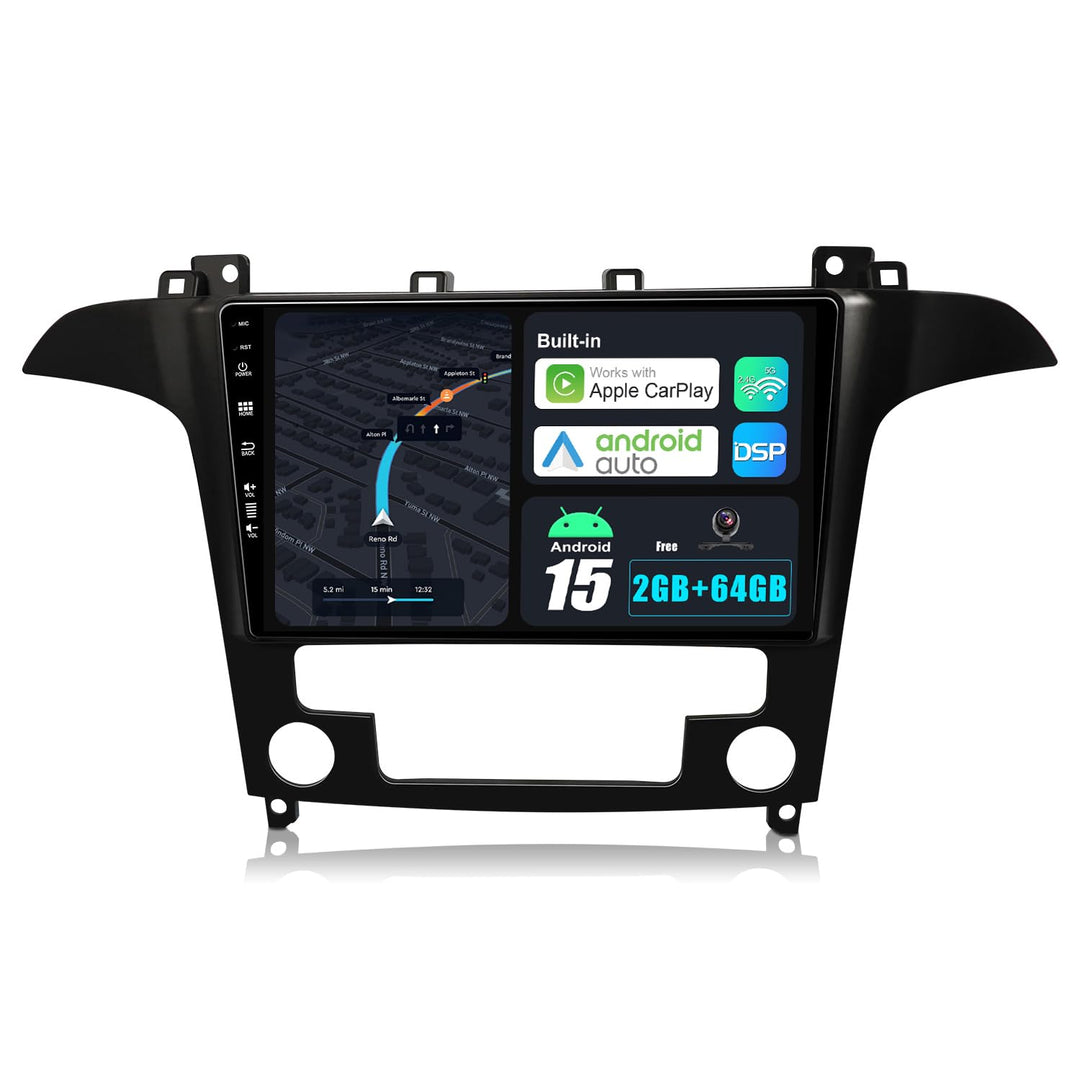 JOYX Android 13 IPS Autoradio Passt für Ford S-Max (2007-2008) - Eingebautes CarPlay Android Auto -