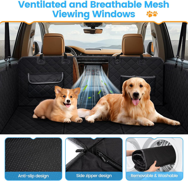 Kfonla Hundedecke Auto Rückbank 130 x 62 cm,Hunde Autositz Rückbank mit Harter Unterseite,Hundebett
