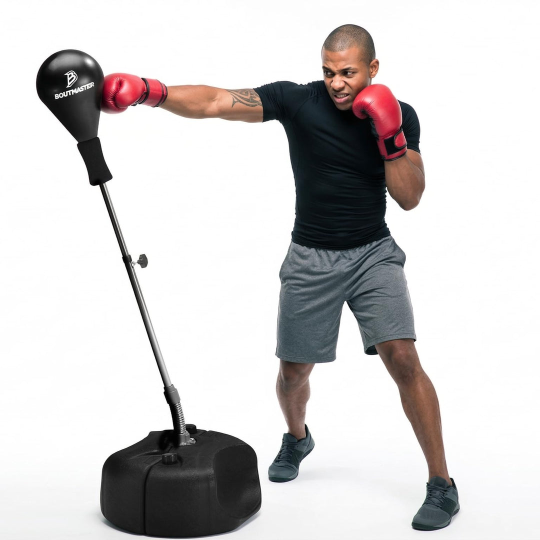 Punching Bag with Stand, Boxing Bag for Teens & Adults - Height Adjustable - Speed Bag for Training,