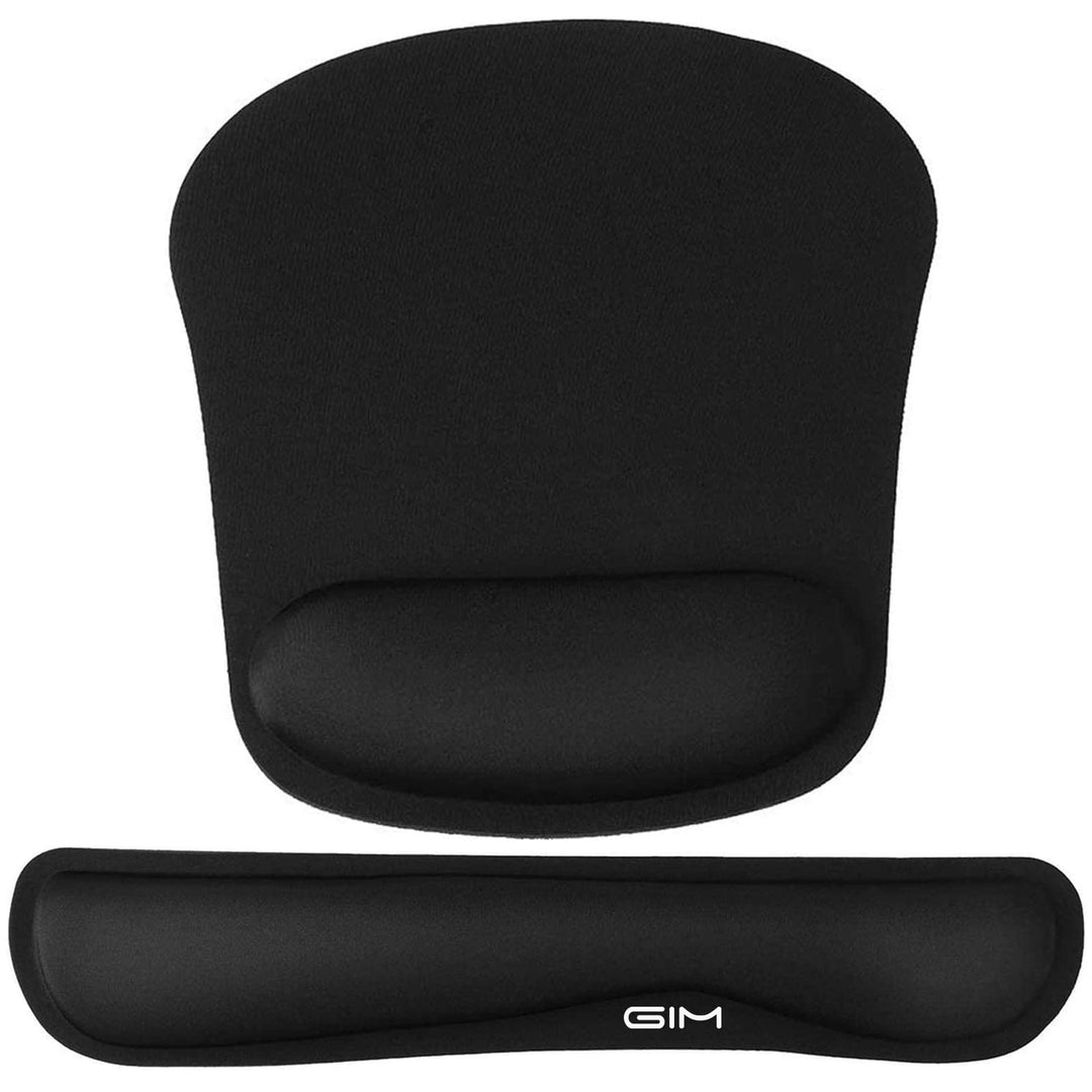 GIM Mauspad mit Gelkissen Tastatur Handballenauflage Maus mit handgelenkauflage schwarz mausmatte er