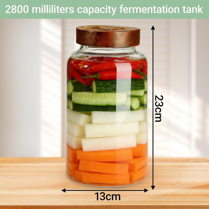 GäRbehäLter 2.8L, FermentiergläSer Kimchi BehäLter Fermentationsglas, Fermentierglas Mit Gewicht 1 A