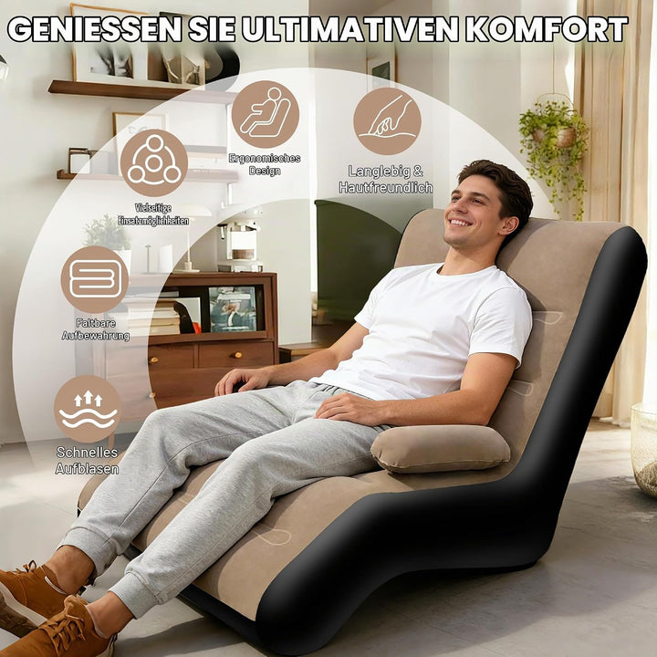 KingSom Aufblasbares Sofa, Aufblasbare Couch mit Armlehne, Camping Sofa Aufblasbares Luftsofa, Wasse