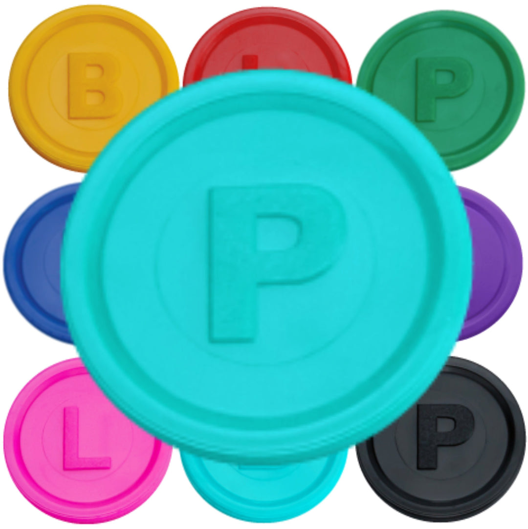 SCHWABMARKEN 500 Pfandmarken, Chips, Token Farbe Türkis P, Türkis P