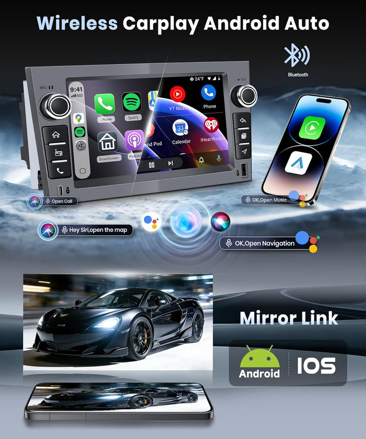 VECHTEL 4G+128G Autoradio Android 15 Eisengrau für Opel Corsa C/D Zafira B Astra H Meriva Vivaro Sig