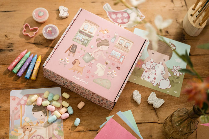 Little Dutch Bastelset/Kreativitätsbox XL - für Mädchen ab 3 Jahren - Kreativ Basteln Aufkleber Stic