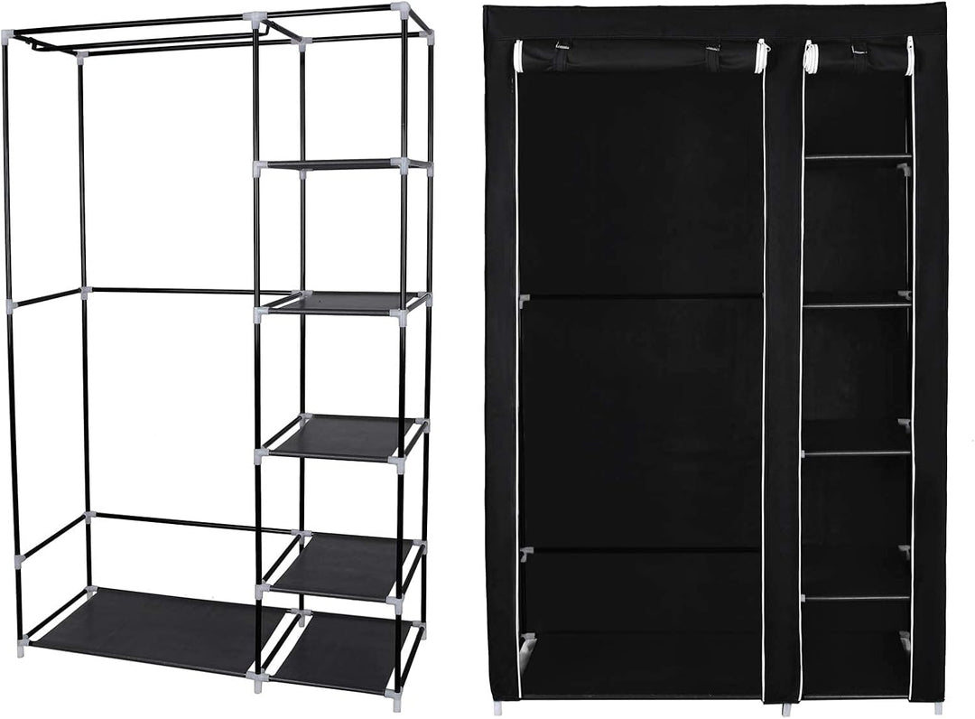 SONGMICS Stoffschrank, XL, Kleiderschrank, Faltschrank, Campingschrank mit Kleiderstange, 110 x 175