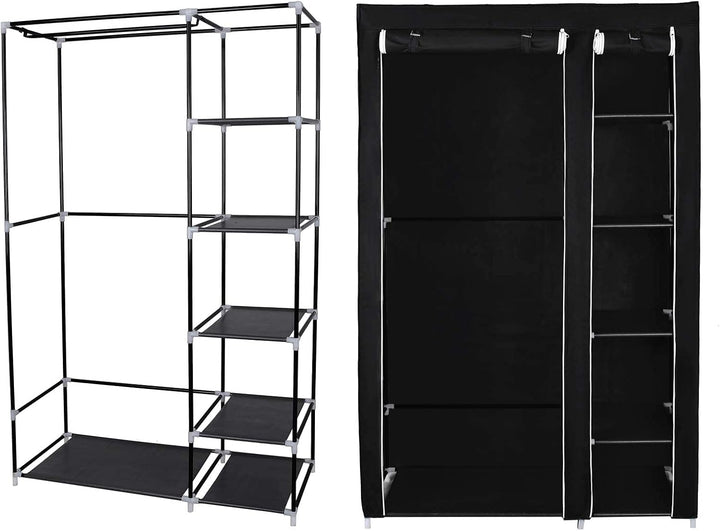 SONGMICS Stoffschrank, XL, Kleiderschrank, Faltschrank, Campingschrank mit Kleiderstange, 110 x 175