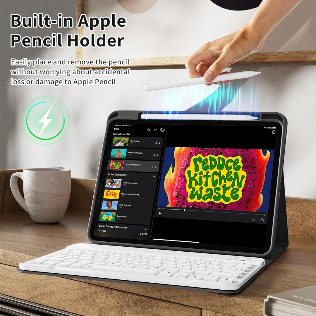 Hülle mit Tastatur für iPad Air 11 Zoll (2025 M3/2024 M2), iPad Air 5./4. Gen(2022/2020) 10.9 Zoll,