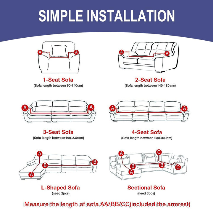 Jaotto Sofabezug 2 Sitzer Elastischer Stretch Spandex Sofa Überwürfe Sofahusse Antirutsch Waschbar S