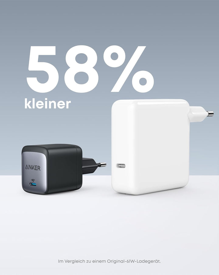 Anker Nano II 65W USB-C Ladegerät Netzteil mit Schnellladeleistung, GaN II Technologie, Kompatibel m