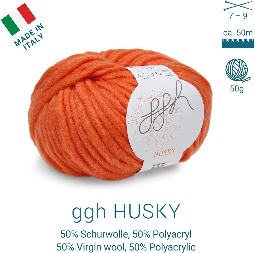 ggh Husky Box - 6 Knäuel - dicke Wolle aus Schurwolle - gegeignet zum Stricken oder Häkeln - Farbe 0