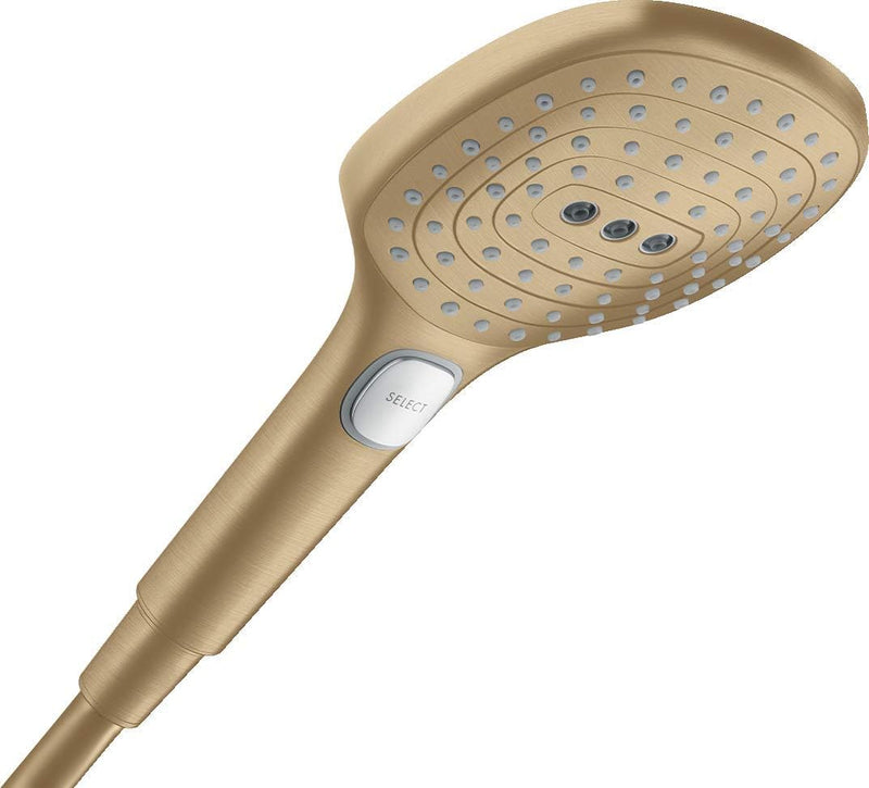 hansgrohe Duschkopf Raindance Select E, Handbrause 120mm, 3 Strahlarten, Brushed Bronze