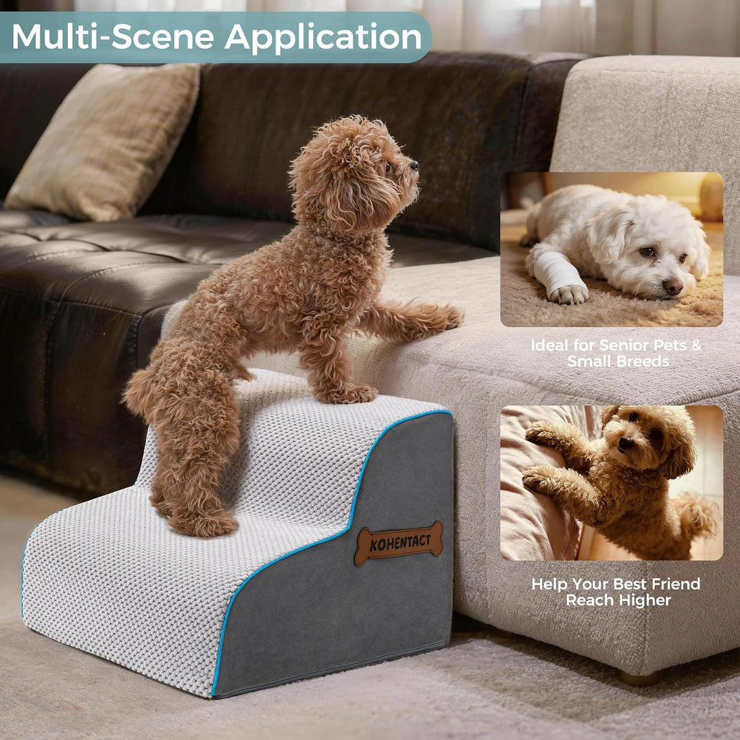 Hundetreppe &amp; Rampe für hohes Bett &amp; Sofa, 33-61 cm abnehmbare Haustiertreppe für kleine &amp; mittlere