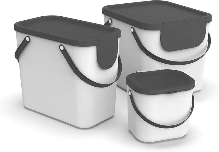 Rotho Albula 4er-Set Mültrennungssystem 2x25l + 2x40l für die Küche, Kunststoff (PP) BPA-frei, mehrf