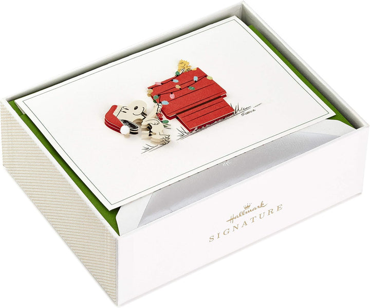 Hallmark Signature Peanuts Weihnachtskarten, Snoopy Weihnachtsbeleuchtung (10 Karten mit Umschlägen)