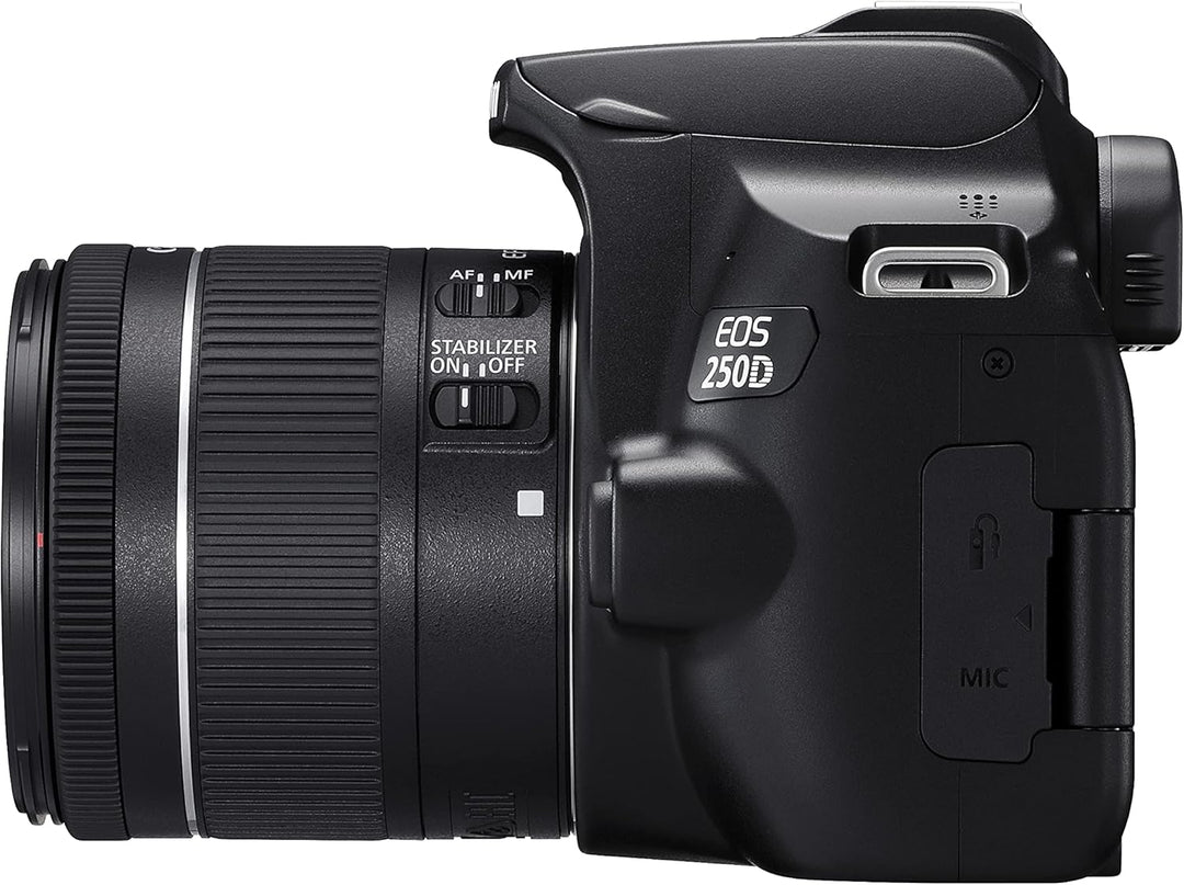 Canon EOS 250D APS-C DSLR-Kameragehäuse mit EF-S 18-55mm F4-5.6 is STM Objektiv | 24,1 Megapixel, dr