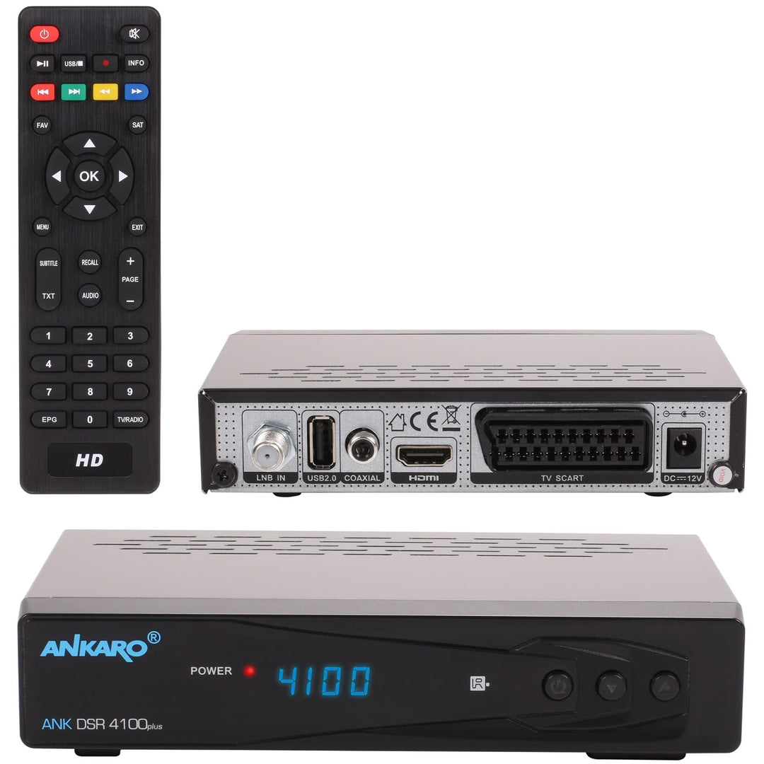 ANKARO DSR 4100 Plus HD HDTV digitaler Satelliten-Receiver (HDTV, DVB-S/S2, SAT, HDMI, SCART, 1x USB