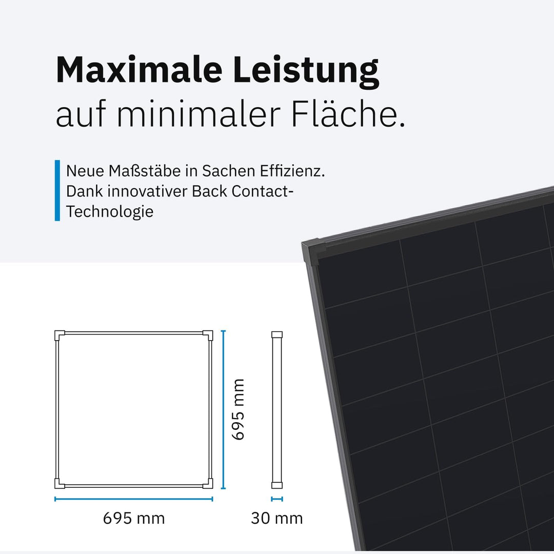 ECTIVE Solarpanel BSP 100C Black - 100W, 5,56A, 32 Zellen, für 12V 24V Batterieladeregler - Monokris