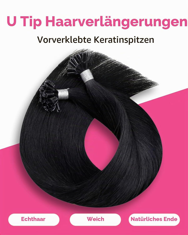 Hetto Bonding Extensions Echthaar Schwarz Extensions Echthaar Bondings Gerade Invisible Remy Haare P