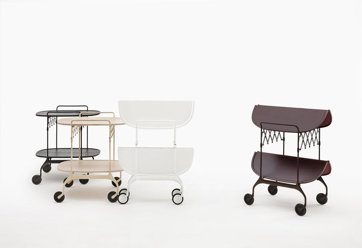 Kartell Gastone Servierwagen, weiss Lackierter Struktur Weiss, Lackierter Struktur Weiss