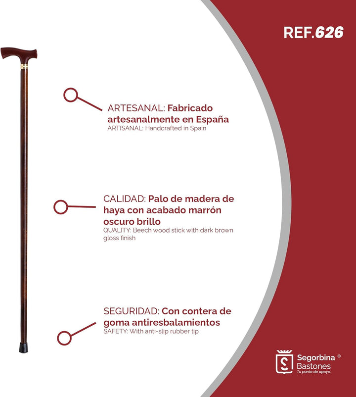 Gehstock, Unterstützung, elegante Oberfläche, Perlmuttgriff aus roter Muschel und Stab aus robustem
