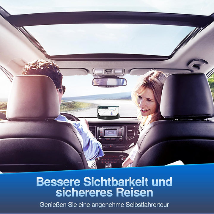 Cinati Handyhalter fürs Auto, [horizontal um 360° drehbar] Silikon-Handyhalterung für das Armaturenb