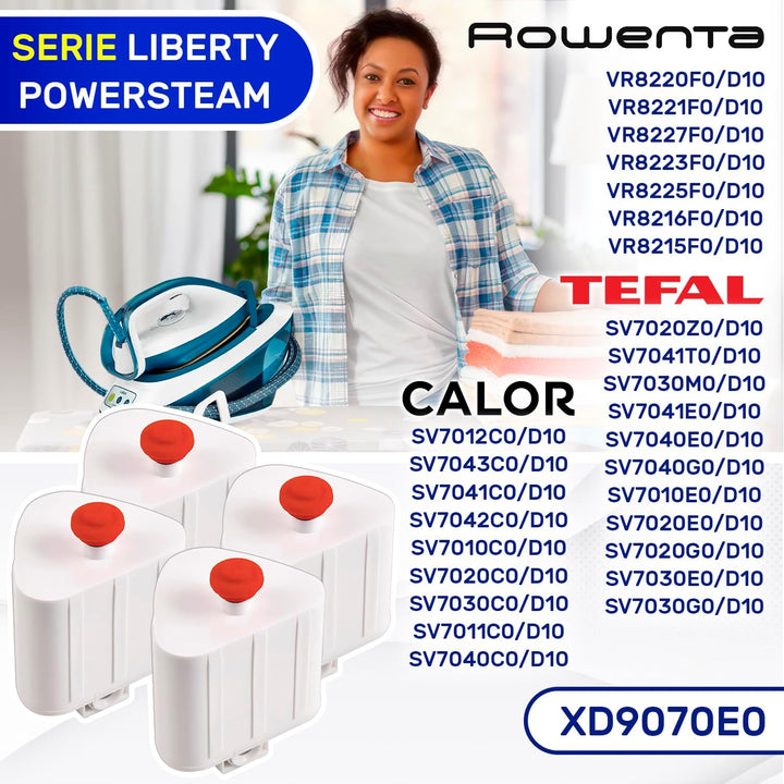 MONTERAL XD9070E0 für Rowenta Liberty Powersteam Antikalk-Kartusche, Set 4, geeignet für Hitze, für