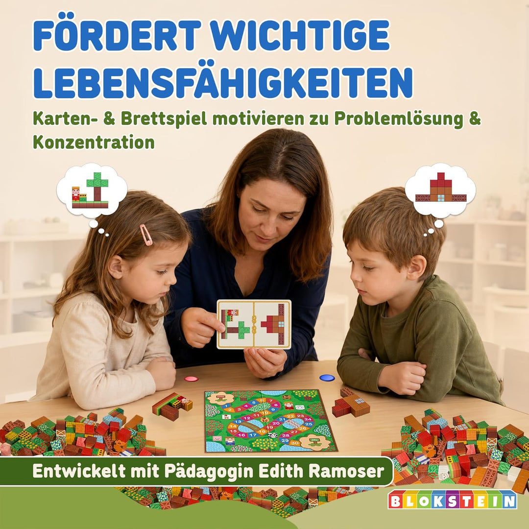 Magnetische Bausteine inkl. Brett- & Spielkarten I 154 Teile I 2,5 cm grosse Magnetbausteine I Monte