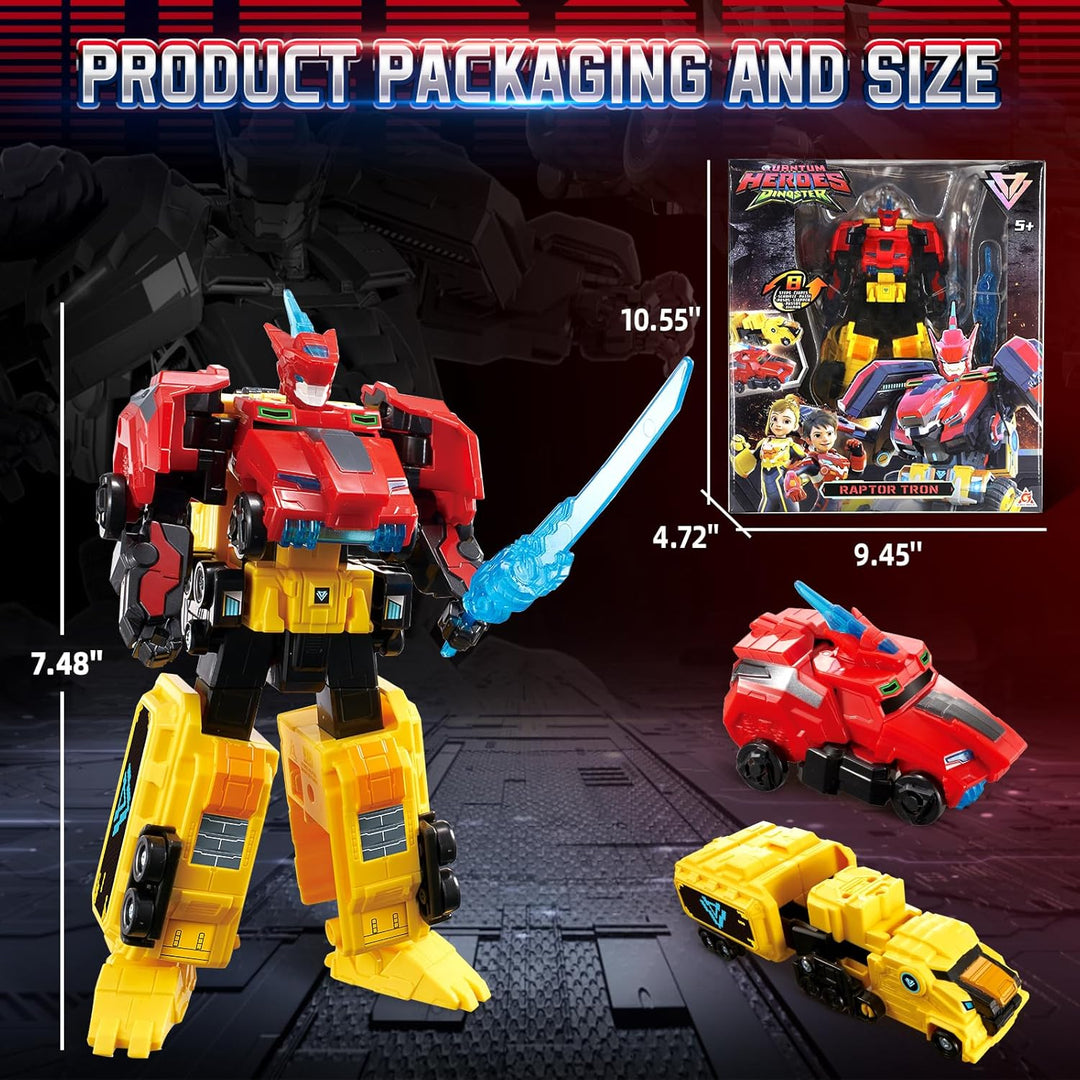 2 in 1 Transforming Roboter Raptor Tron, 7,48 Zoll, für Kinder, Chariot und Transforming Spielzeug f