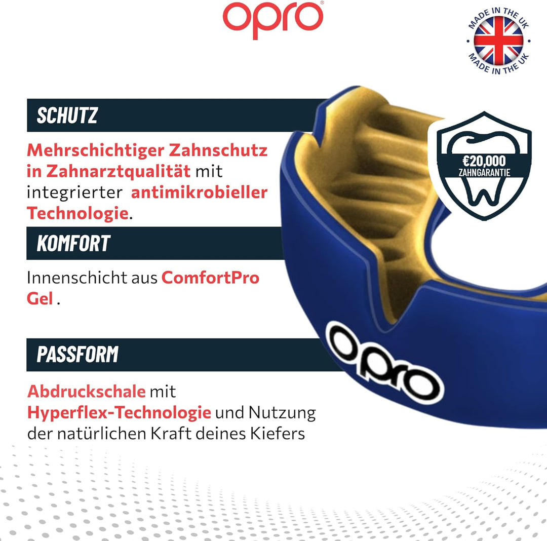OPRO Instant Custom-Fit Mundschutz, revolutionäre Anpassungstechnologie für ultimativen Komfort und