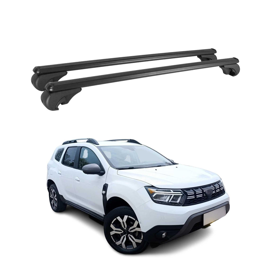 OMAC Dachträger Grundtäger kompatibel mit Dacia Duster mk3 2024-2025 75kg Aluminium Schwarz 2tlg