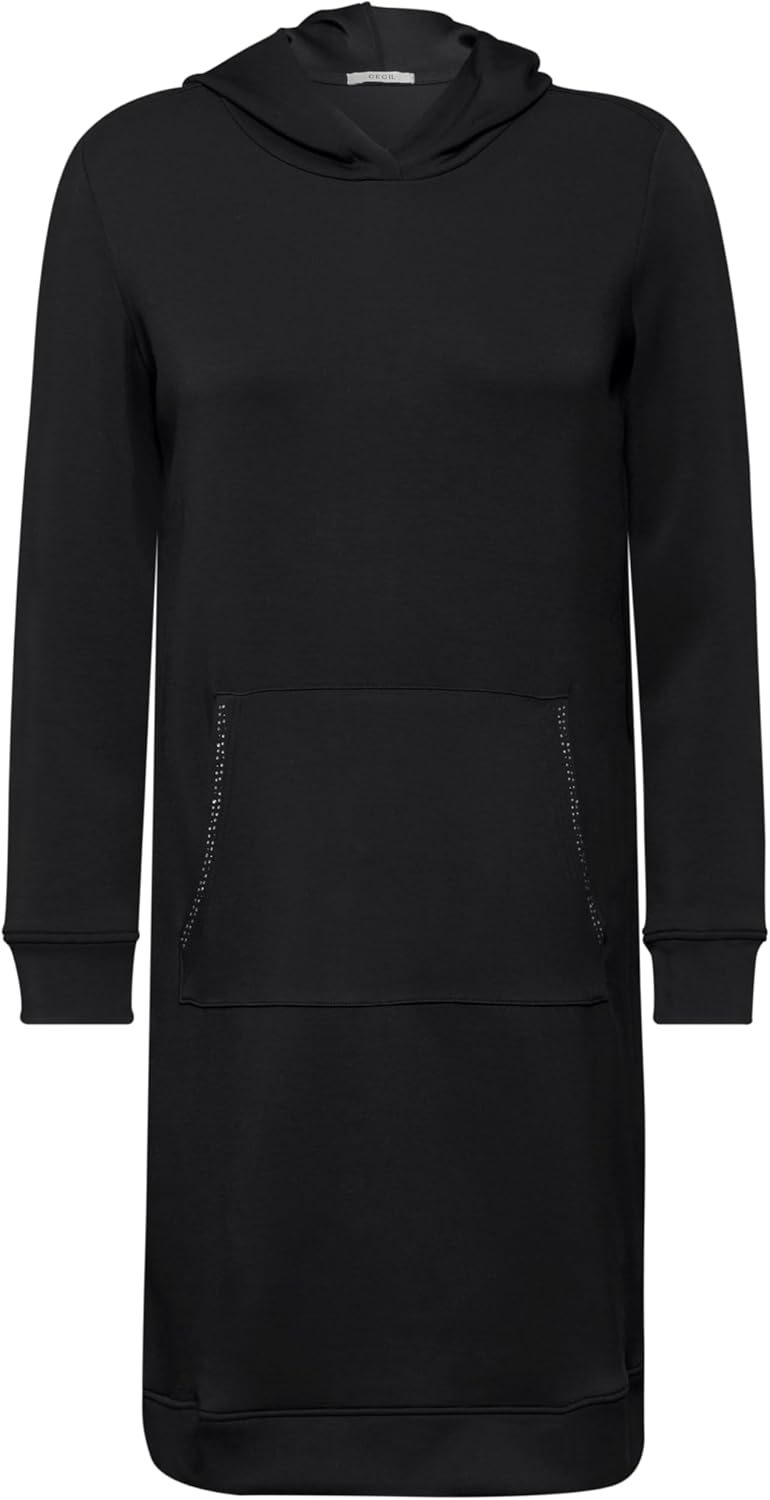 Cecil Damen Kapuzenkleid XS Schwarz, XS Schwarz
