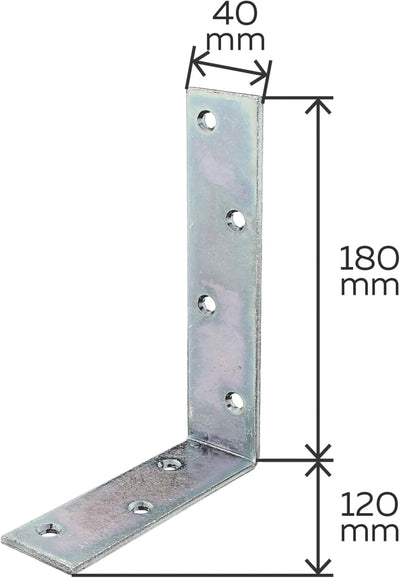 Alberts 848002 Balkenwinkel | galvanisch verzinkt, dickschichtpassviert | 120 x 180 x 40 mm | 20er S