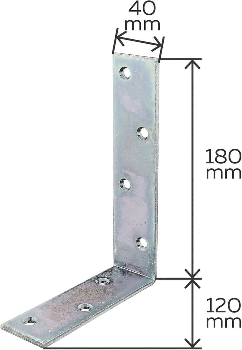 Alberts 848002 Balkenwinkel | galvanisch verzinkt, dickschichtpassviert | 120 x 180 x 40 mm | 20er S