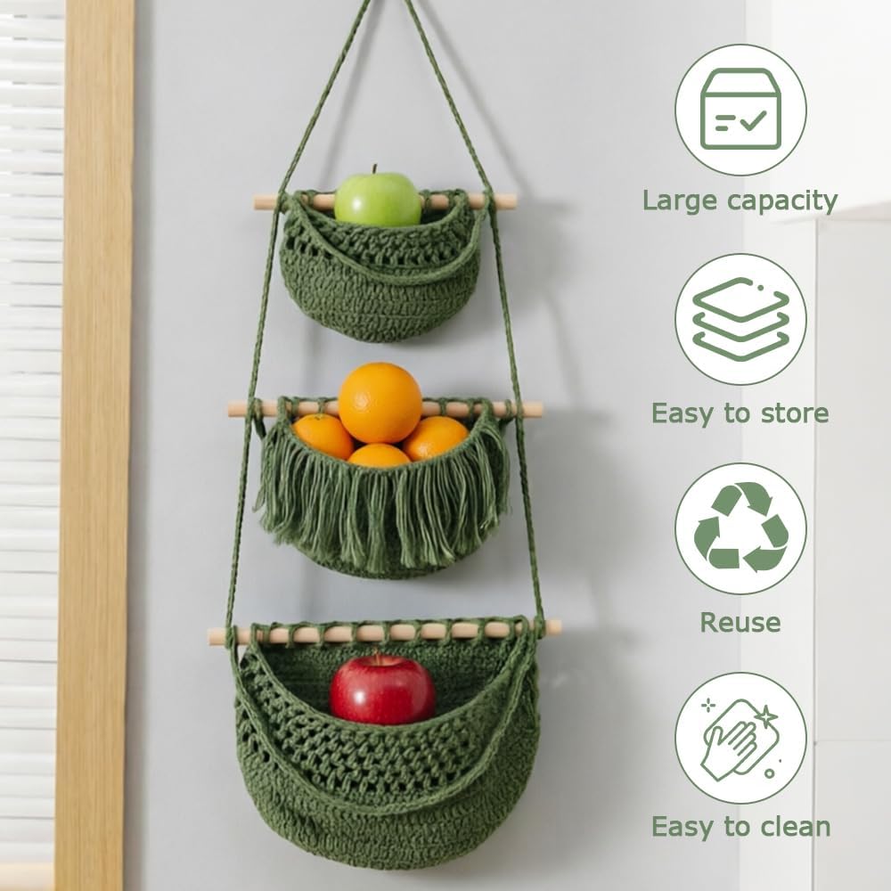 Hängender Organizer Wand, 3 Stufiger Hängeorganizer Organizer Wand Organizer, Boho Decorative Hangin
