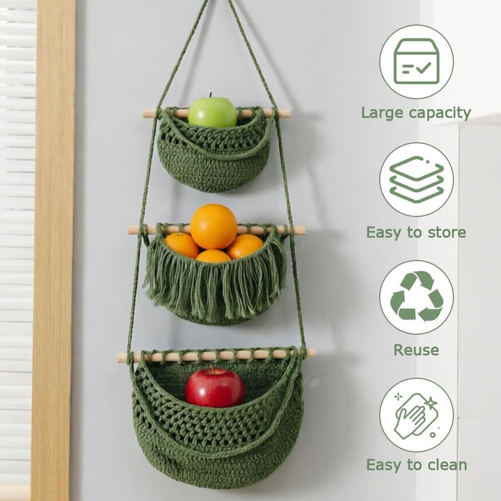 Hängender Organizer Wand, 3 Stufiger Hängeorganizer Organizer Wand Organizer, Boho Decorative Hangin