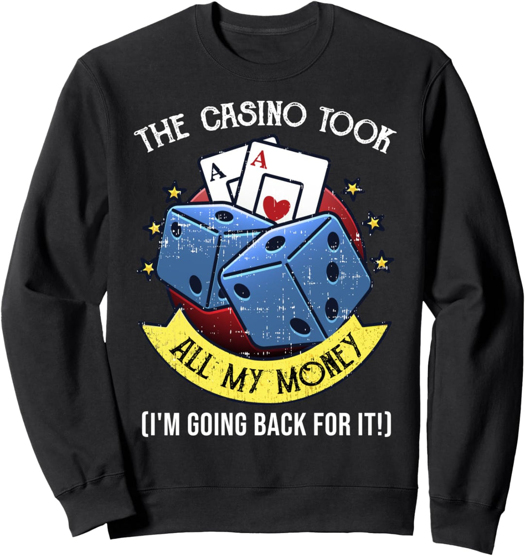 Casino Lustig Black Jack Glücksspiel Poker Sweatshirt