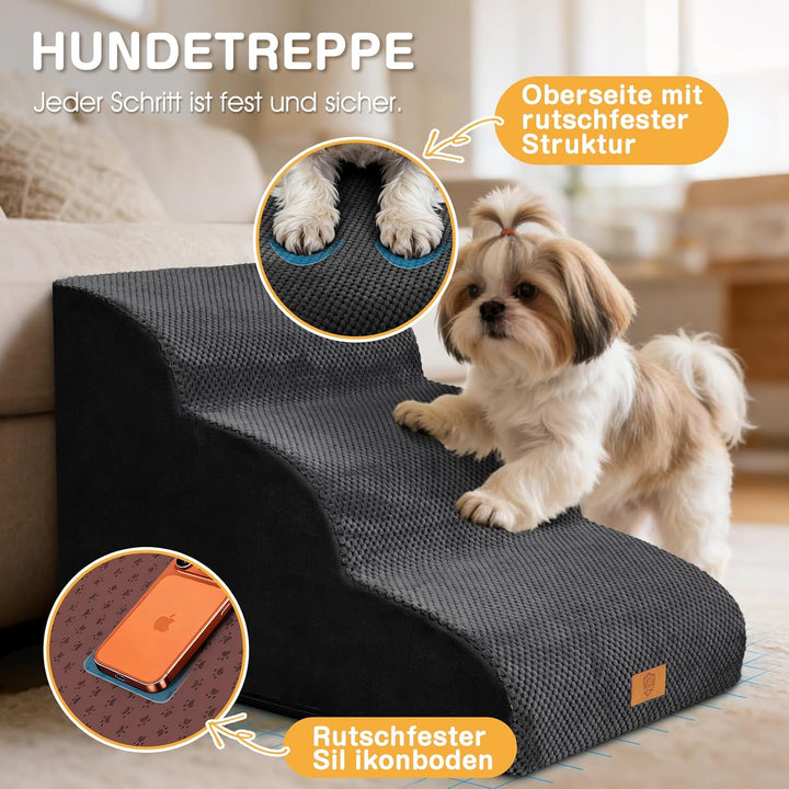 Zvonema Hundetreppe für kleine Hunde, Haustiertreppe,wasserdicht Hundetreppe 40 cm Hoch, Waschbarer