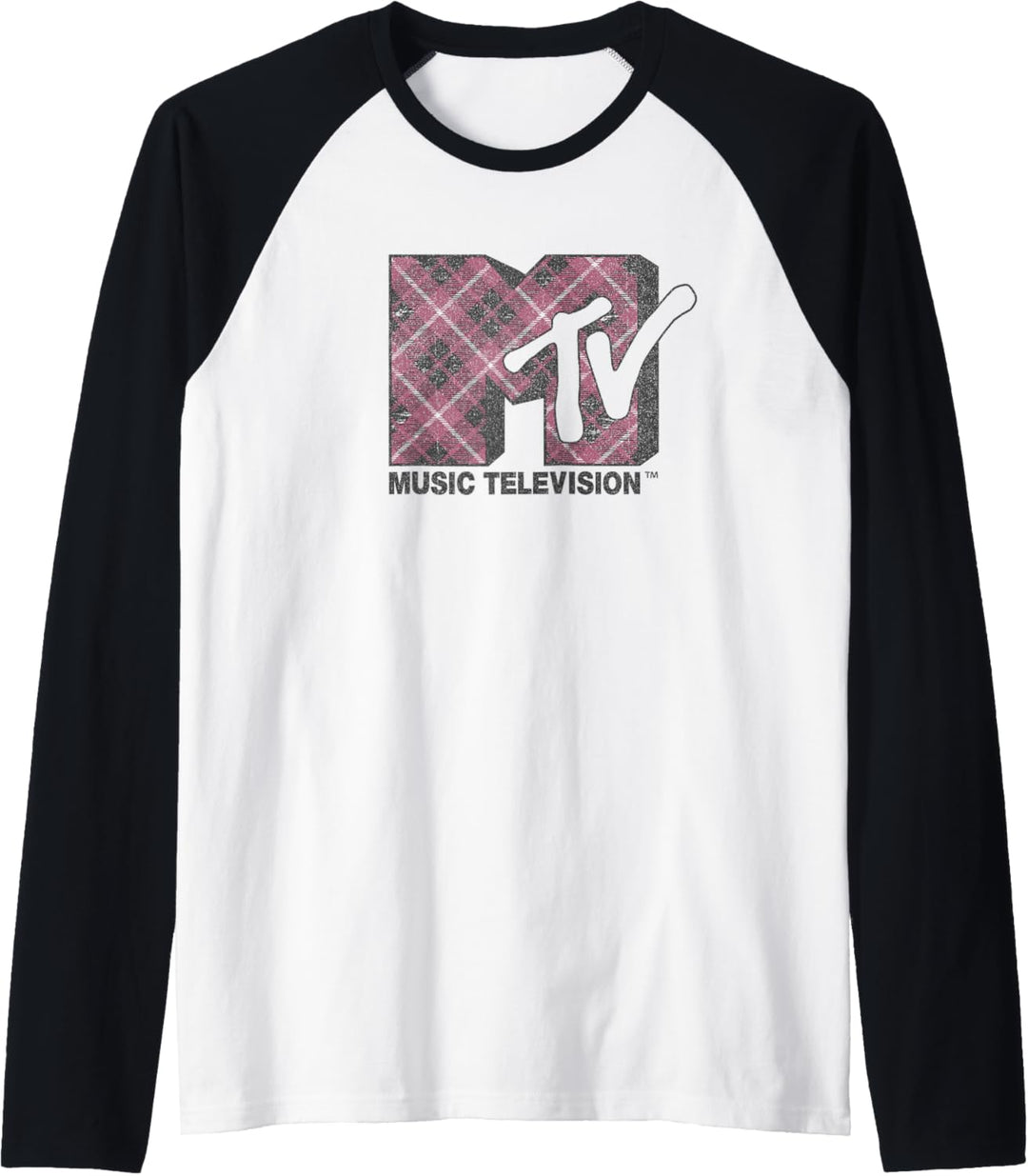 MTV Plaid Logo Raglan