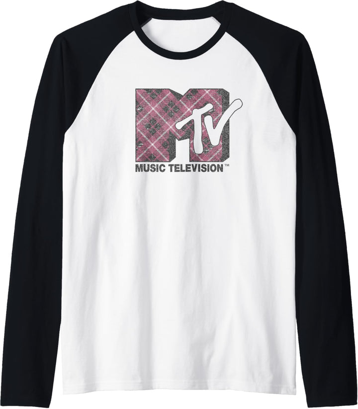 MTV Plaid Logo Raglan