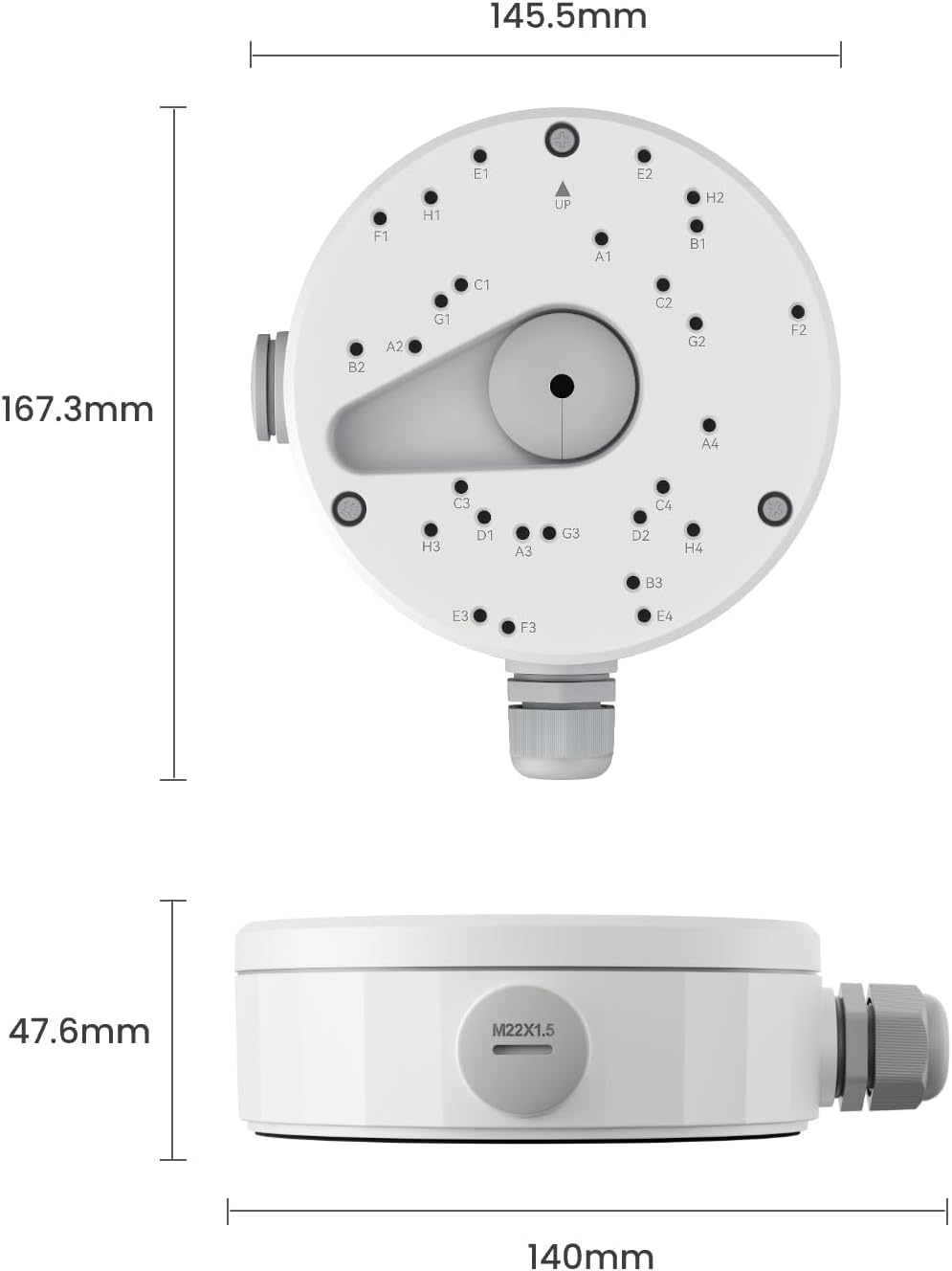 Reolink Anschlussdose D20, nur kompatibel Dome IP Kameras, RLC-520A, RLC-820A, RLC-823A, RLC-1224A,
