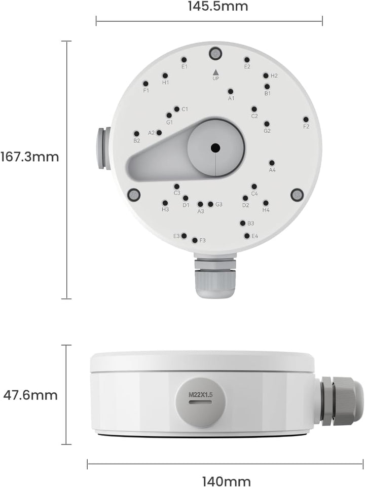 Reolink Anschlussdose D20, nur kompatibel Dome IP Kameras, RLC-520A, RLC-820A, RLC-823A, RLC-1224A,