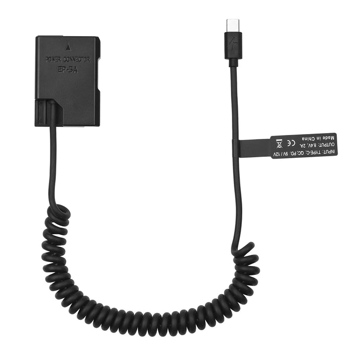 Andoer EN-EL14 Dummy Battery USB-C Coupler Adapter Dummy Battery Coupler mit USB Typ-C Feder Stromka
